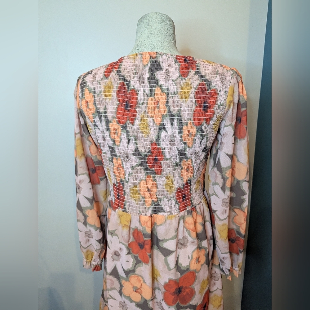 Mad About Style Jilly Box Grace Farm Floral Smocked Midi Dress Size L NWOT - Picture 12 of 17